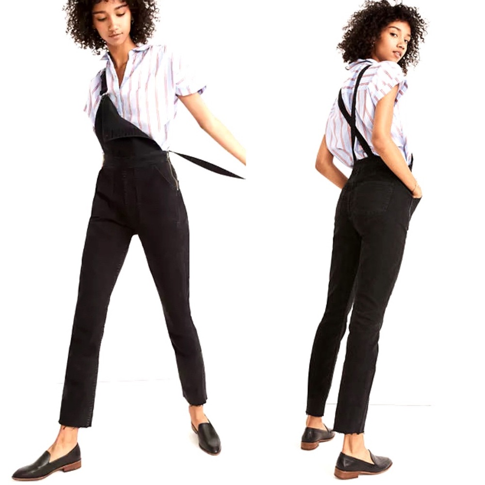 Madewell Black High-Rise Slim Overalls